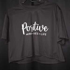 SHEIN Black Positive Vibes Crop Top